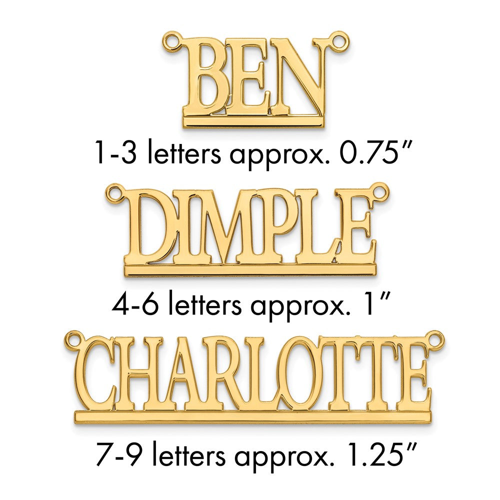 14k Yellow Gold Underlined Name Plate