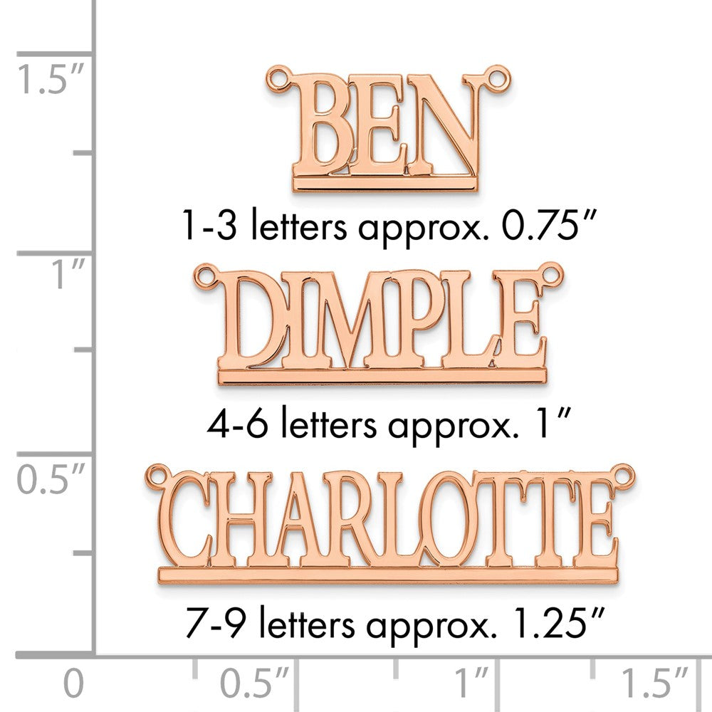 Sterling Silver/Rose-plated Underlined Name Plate