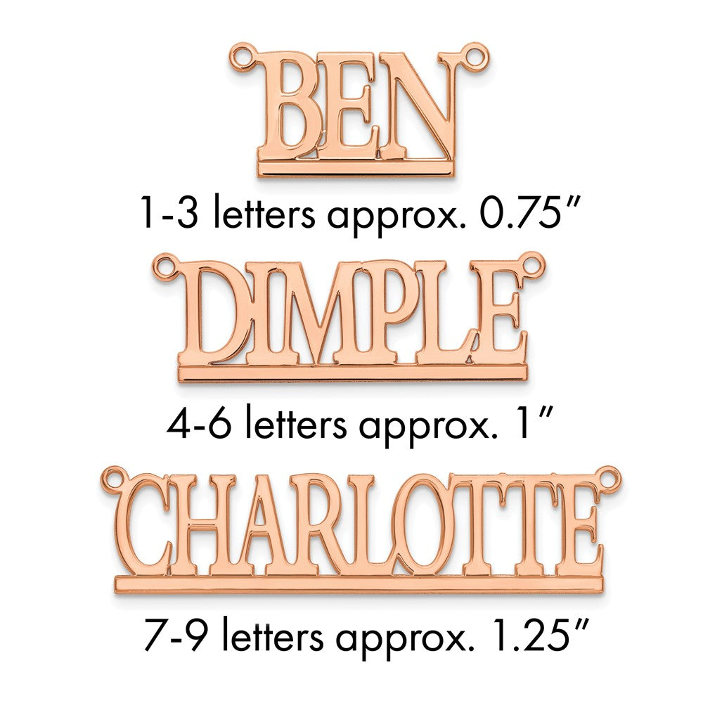 Sterling Silver/Rose-plated Underlined Name Plate