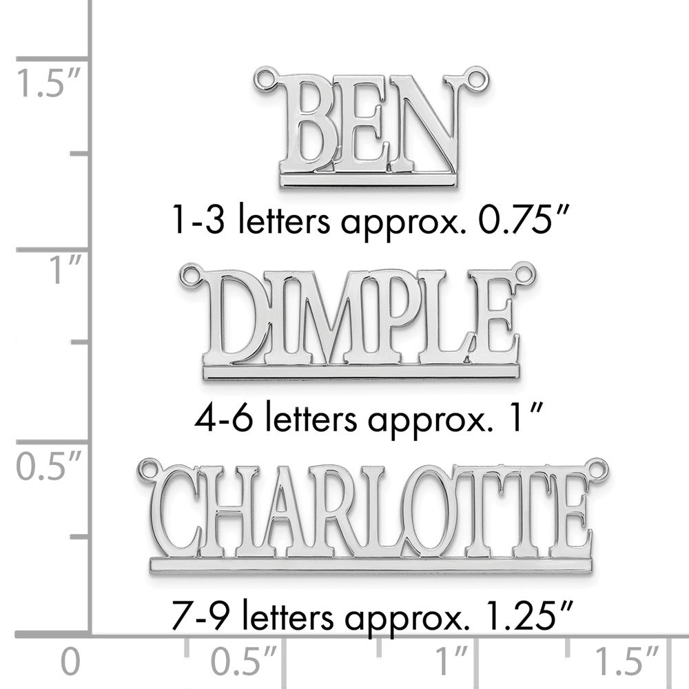 10k White Gold Underlined Name Plate