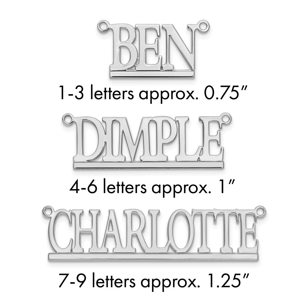 10k White Gold Underlined Name Plate