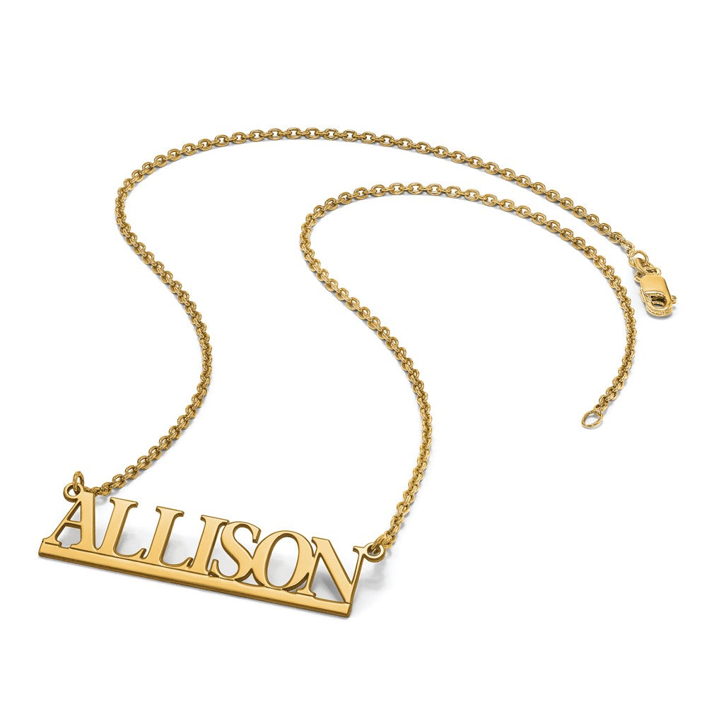 14k Yellow Gold Underlined Name Plate