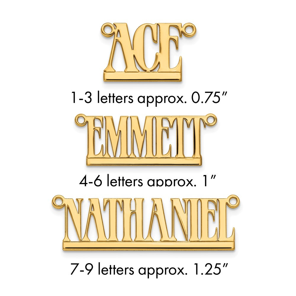 14k Yellow Gold Underlined Name Plate