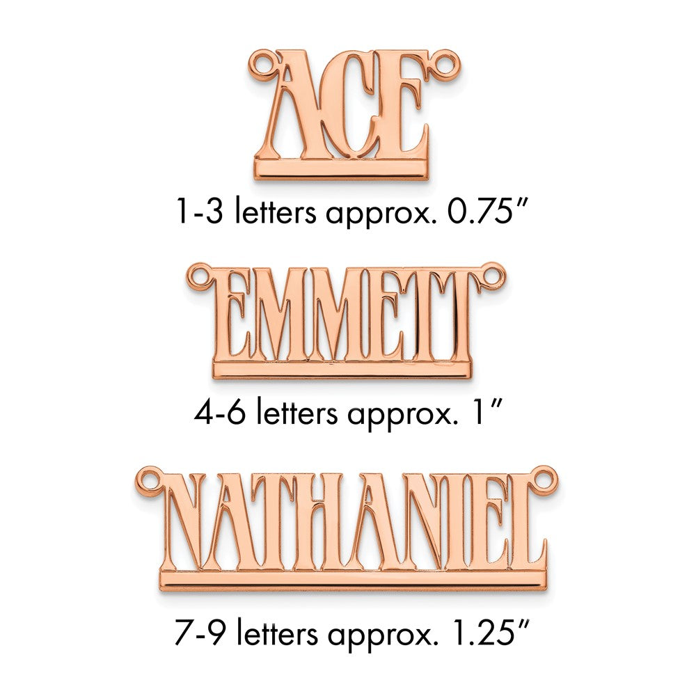 Sterling Silver/Rose-plated Underlined Name Plate
