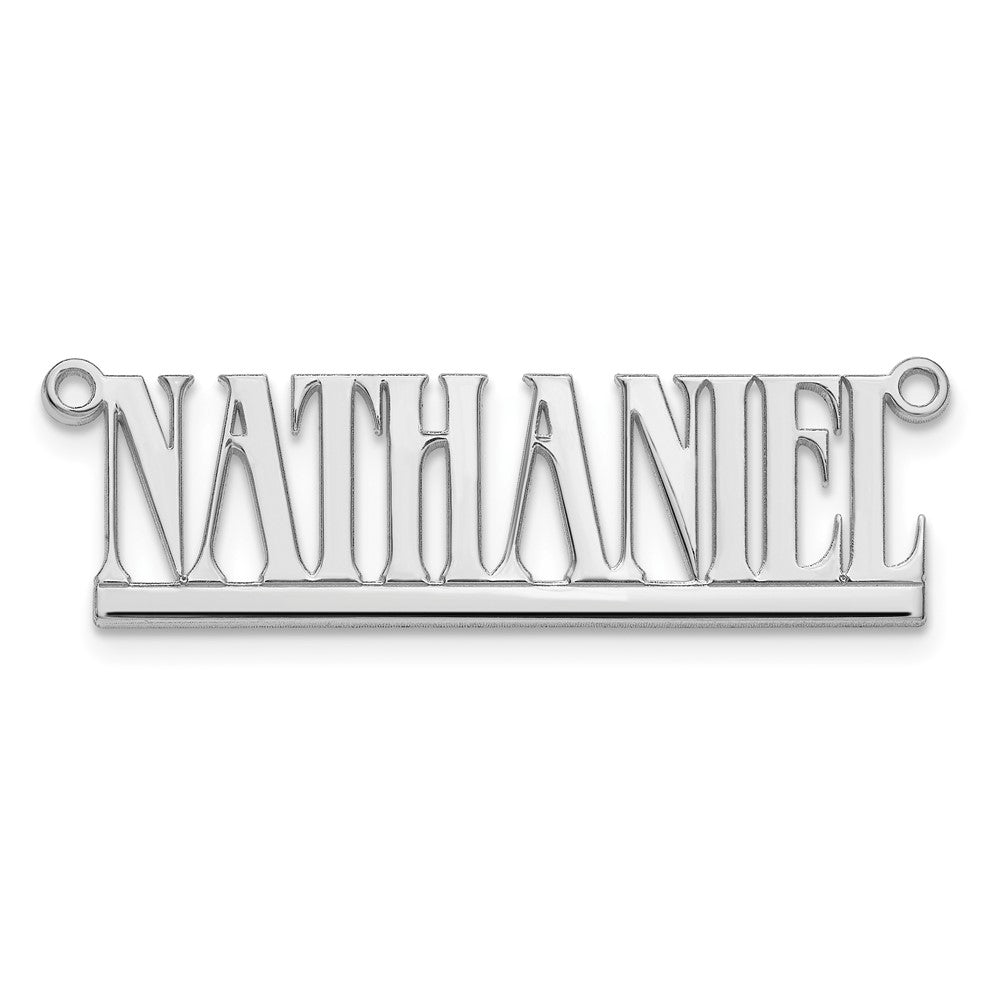 10k White Gold Underlined Name Plate