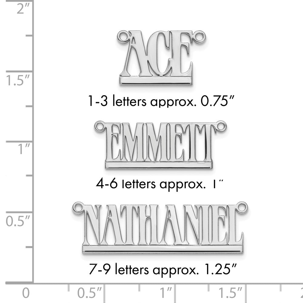 10k White Gold Underlined Name Plate