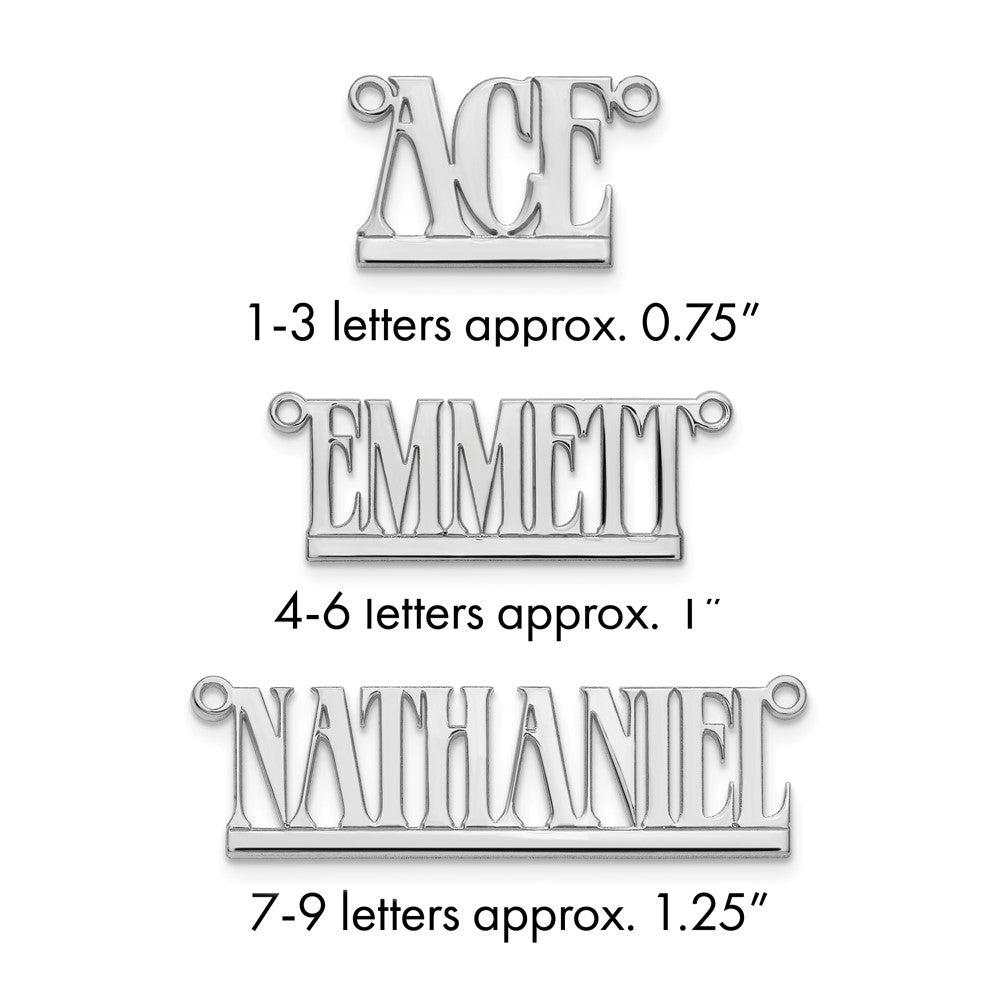 Sterling Silver/Rhodium-plated Underlined Name Plate