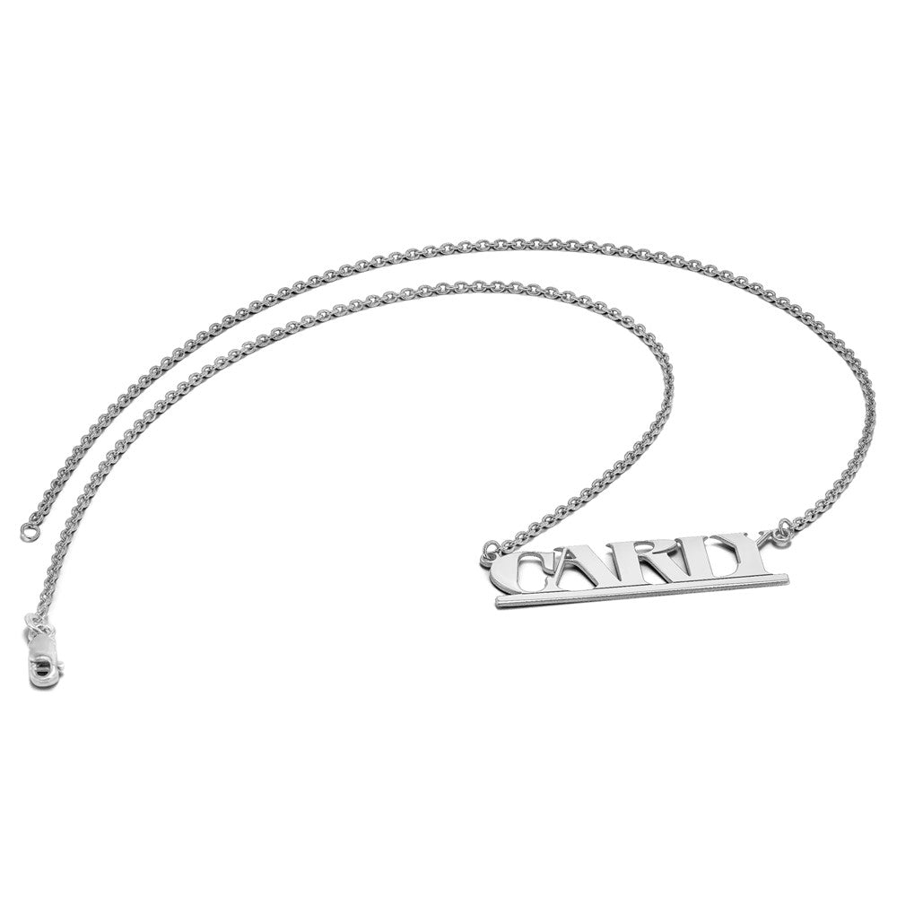 14k White Gold Underlined Name Plate
