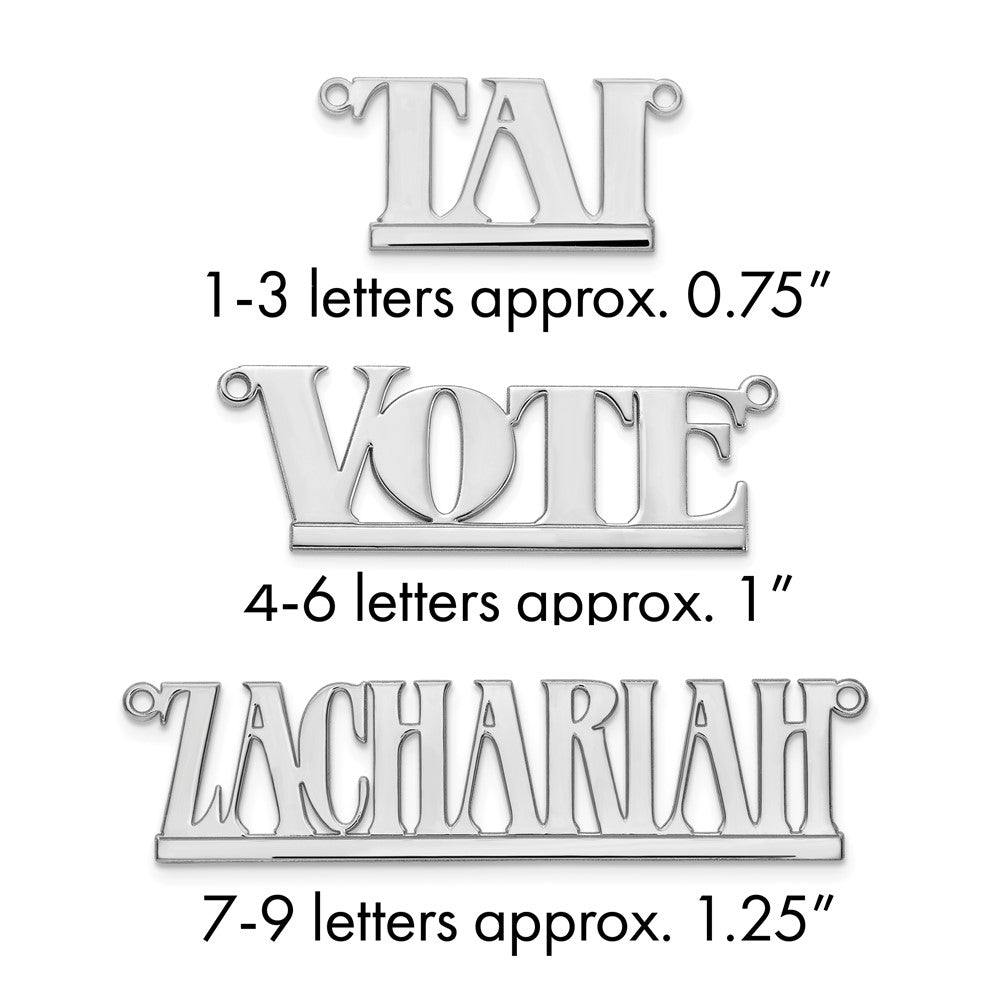 Sterling Silver/Rhodium-plated Underlined Name Plate