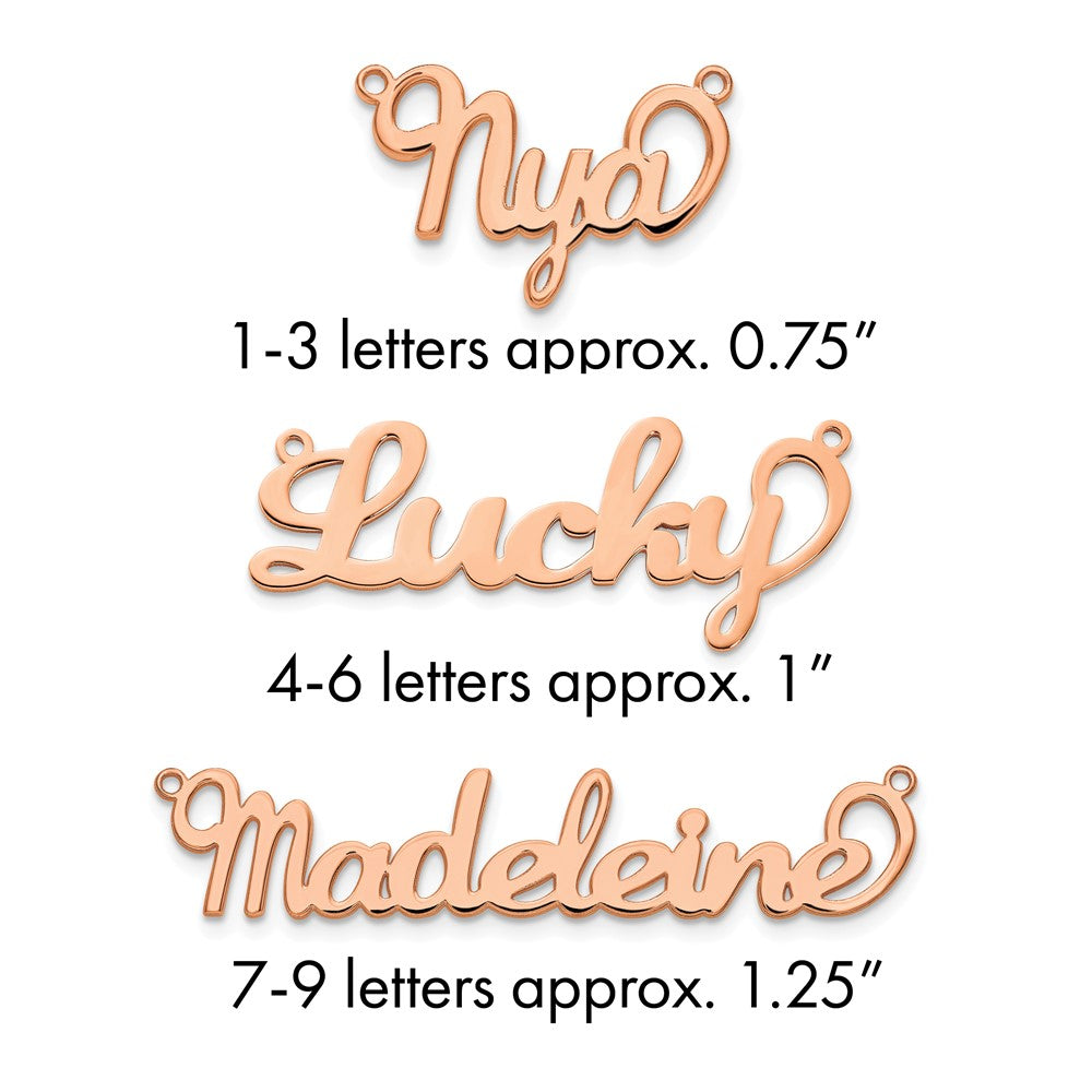 Sterling Silver/Rose-plated Name Plate