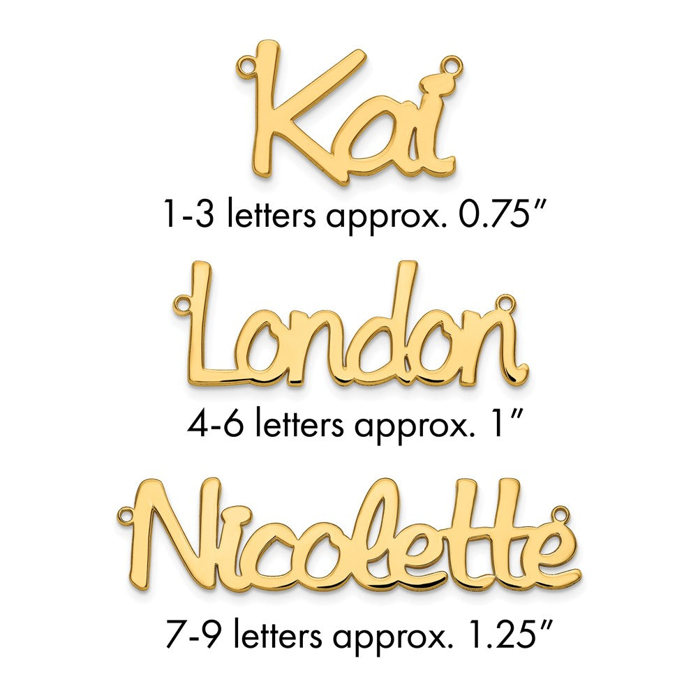 Sterling Silver/Gold-plated Polished Name Plate