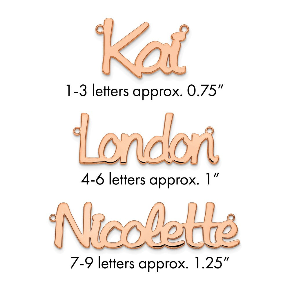 14k Rose Gold Polished Name Plate