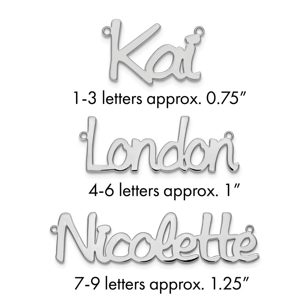 10k White Gold Polished Name Plate