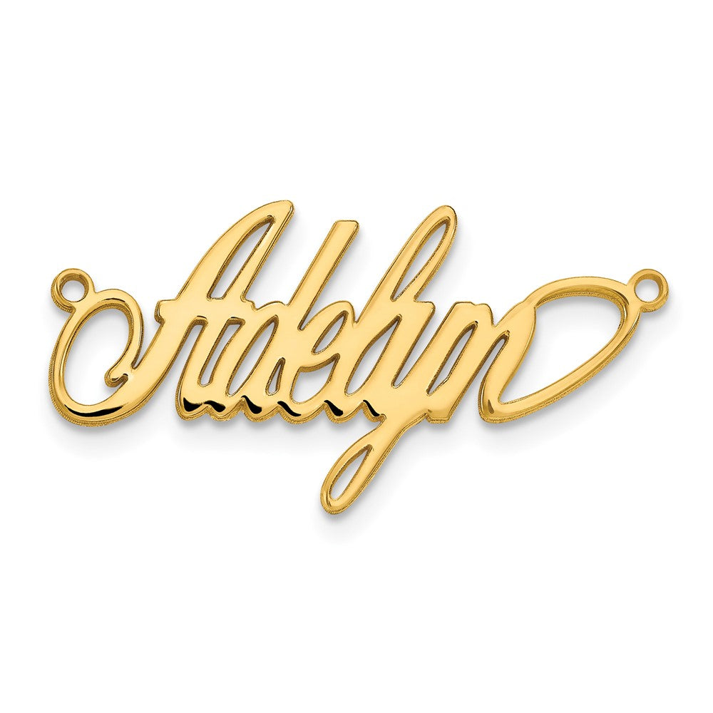 14k Yellow Gold Polished Surrey Font Name plate