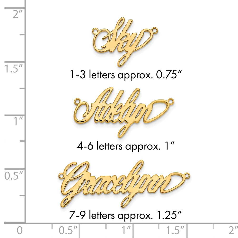Sterling Silver/Gold-plated Polished Surrey Font Name Plate