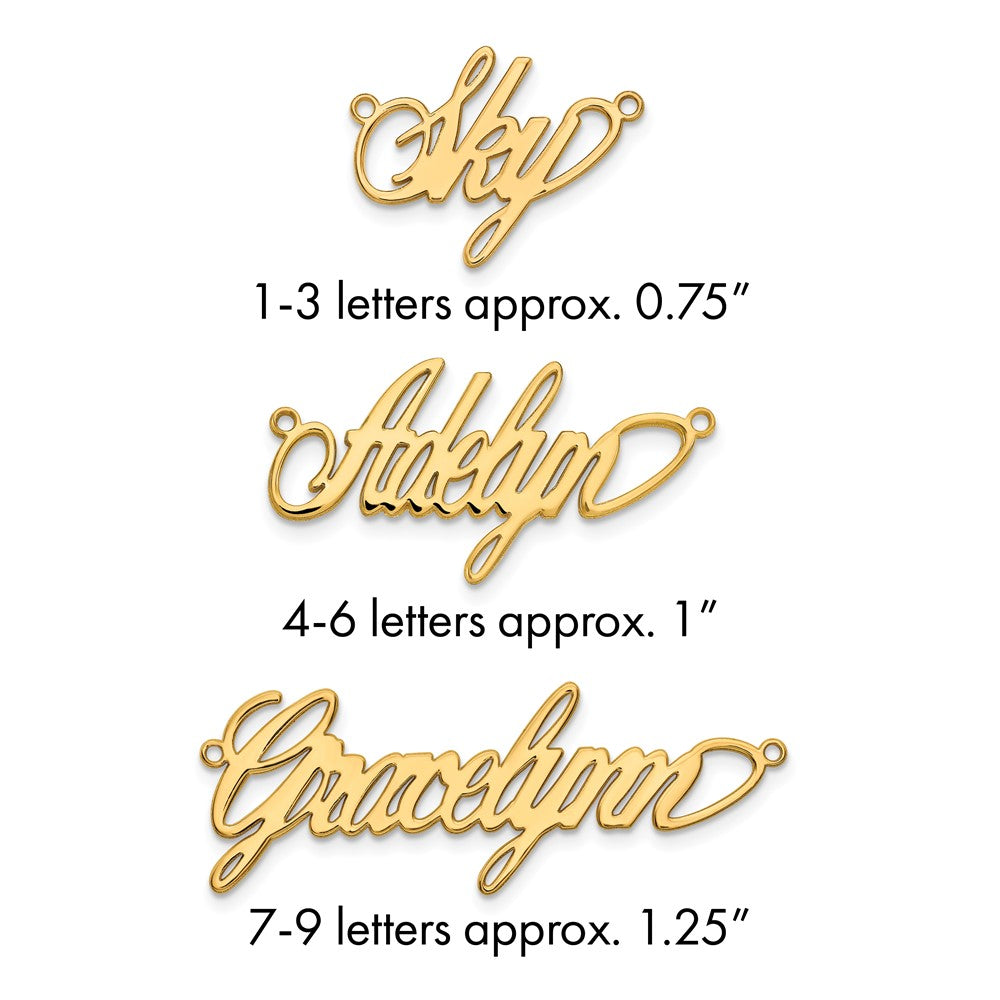 14k Yellow Gold Polished Surrey Font Name plate