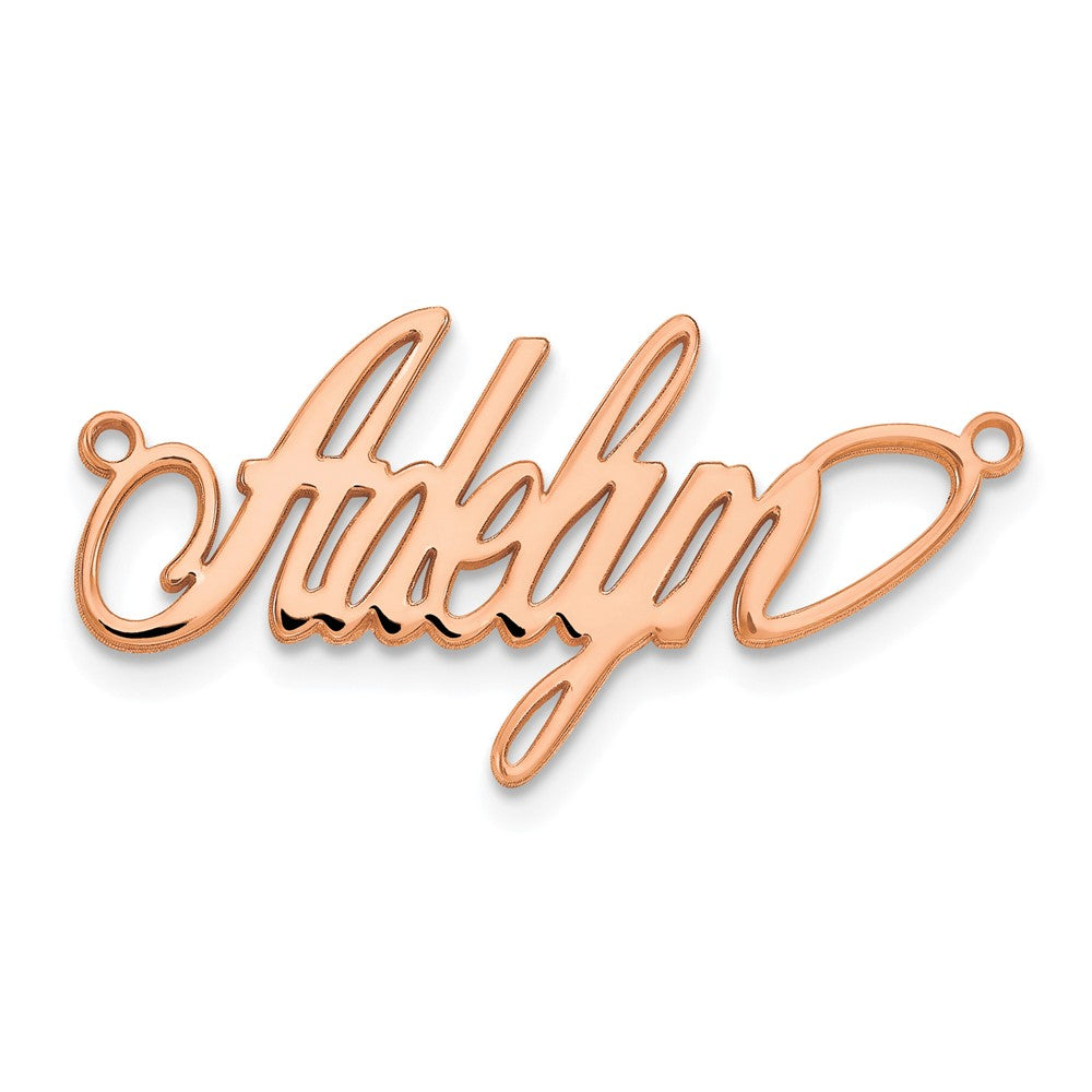 Sterling Silver/Rose-plated Polished Surrey Font Name Plate