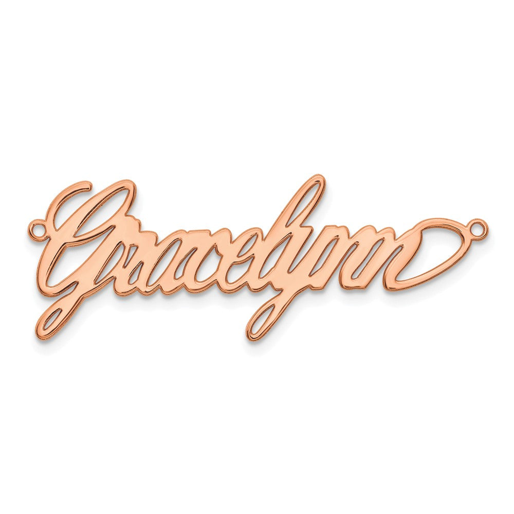 14k Rose Gold Polished Surrey Font Name Plate
