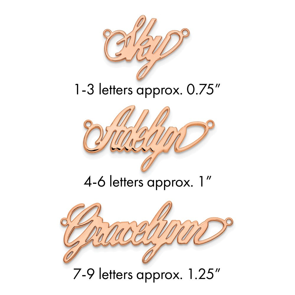 14k Rose Gold Polished Surrey Font Name Plate