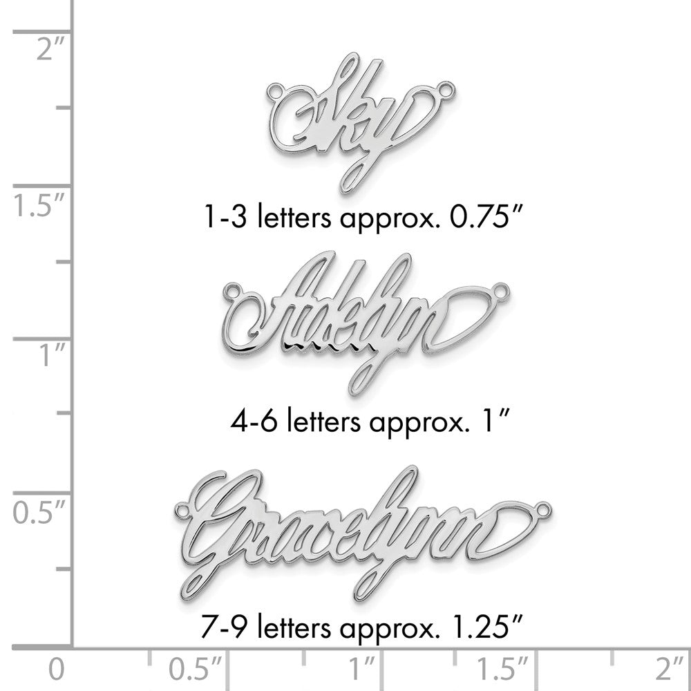 Sterling Silver/Rhodium-plated Polished Surrey Font Name Plate