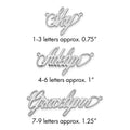 Sterling Silver/Rhodium-plated Polished Surrey Font Name Plate