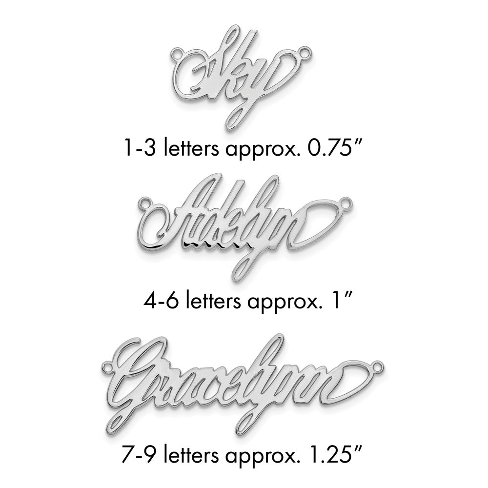 14k White Gold Polished Surrey Font Name Plate