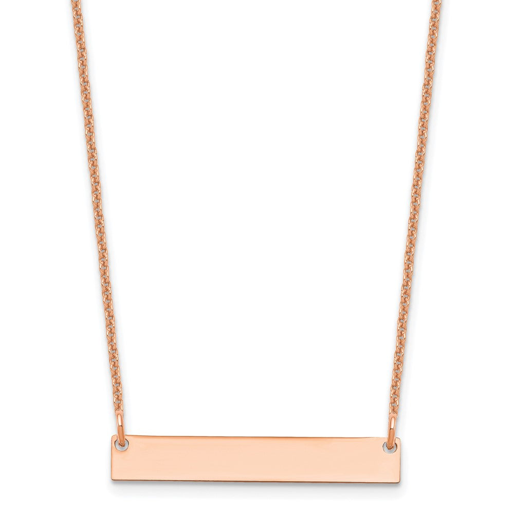 14k Rose Gold Small Blank Bar Necklace