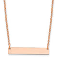 Sterling Silver/Rose-plated Small Blank Bar Necklace