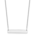 14k White Gold Small Polished Blank Bar Necklace