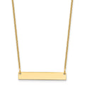 14k Yellow Gold Small Polished Blank Bar Necklace