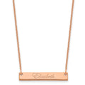 14k Rose Gold Small EDWARDIAN SCRIPT Bar Necklace