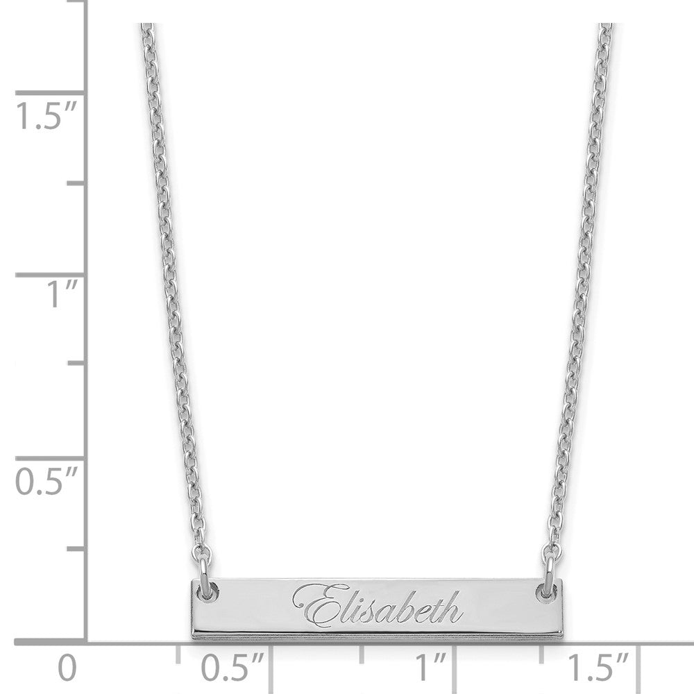 SS/Rhodium-plated Small EDWARDIAN SCRIPT Bar Necklace