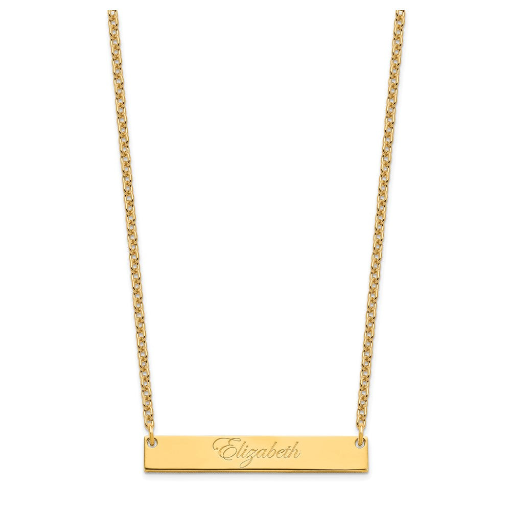 SS/Gold-plated Medium EDWARDIAN SCRIPT Bar Necklace