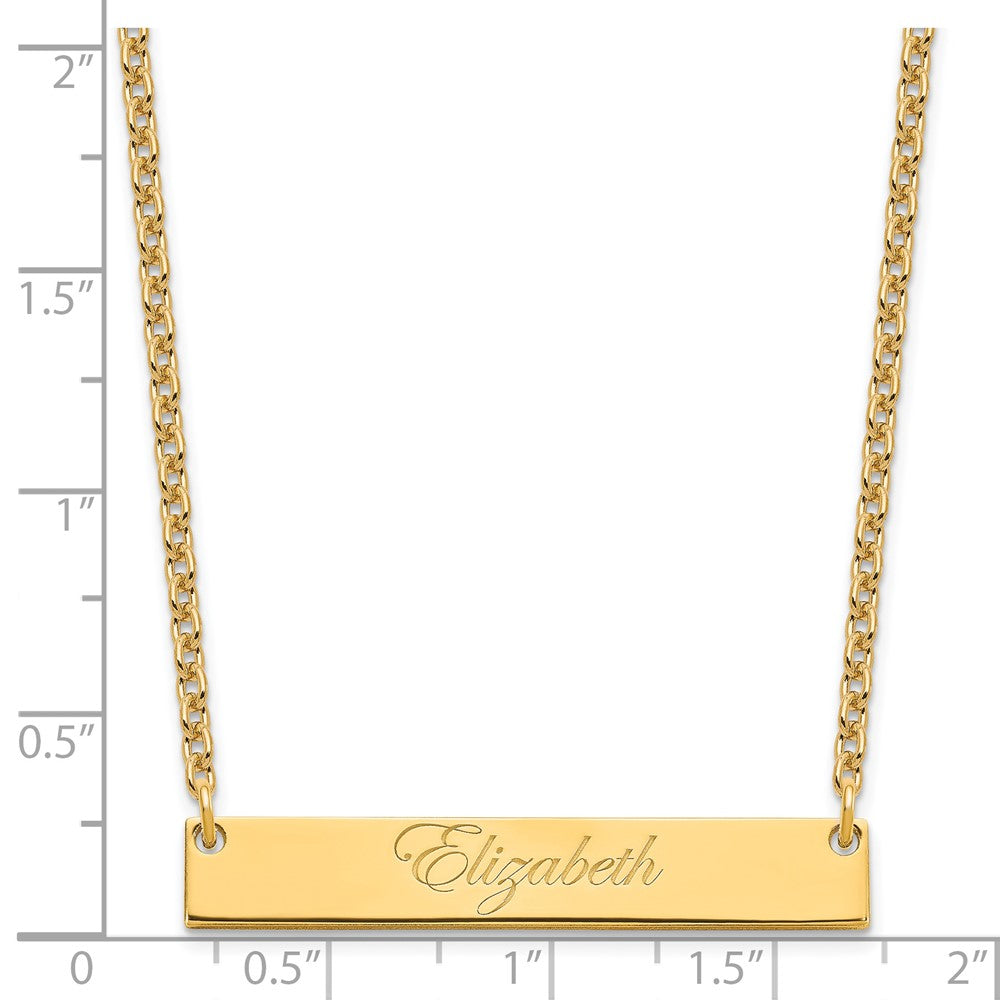 SS/Gold-plated Medium EDWARDIAN SCRIPT Bar Necklace