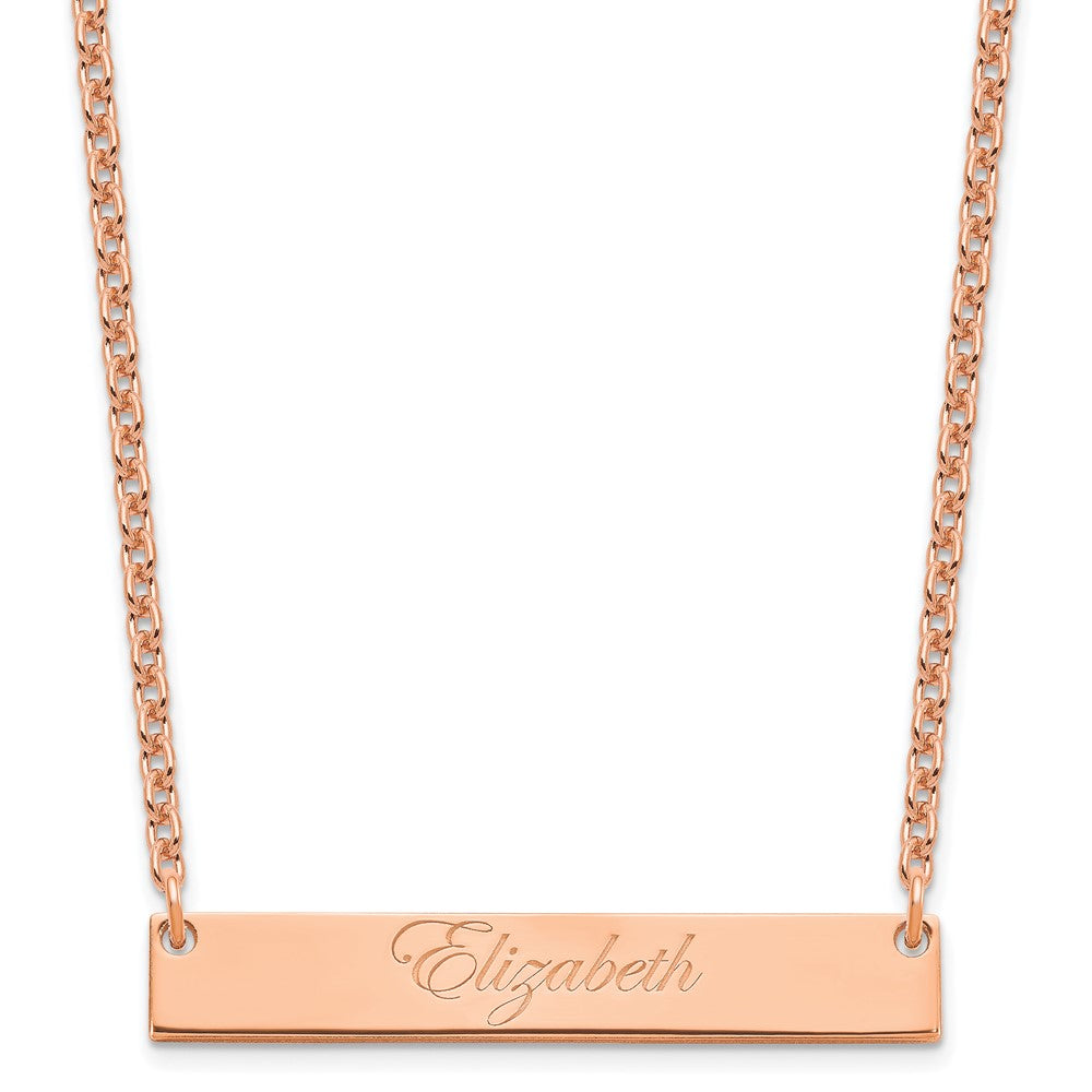 SS/Rose-plated Medium EDWAEDIAN SCRIPT Bar Necklace