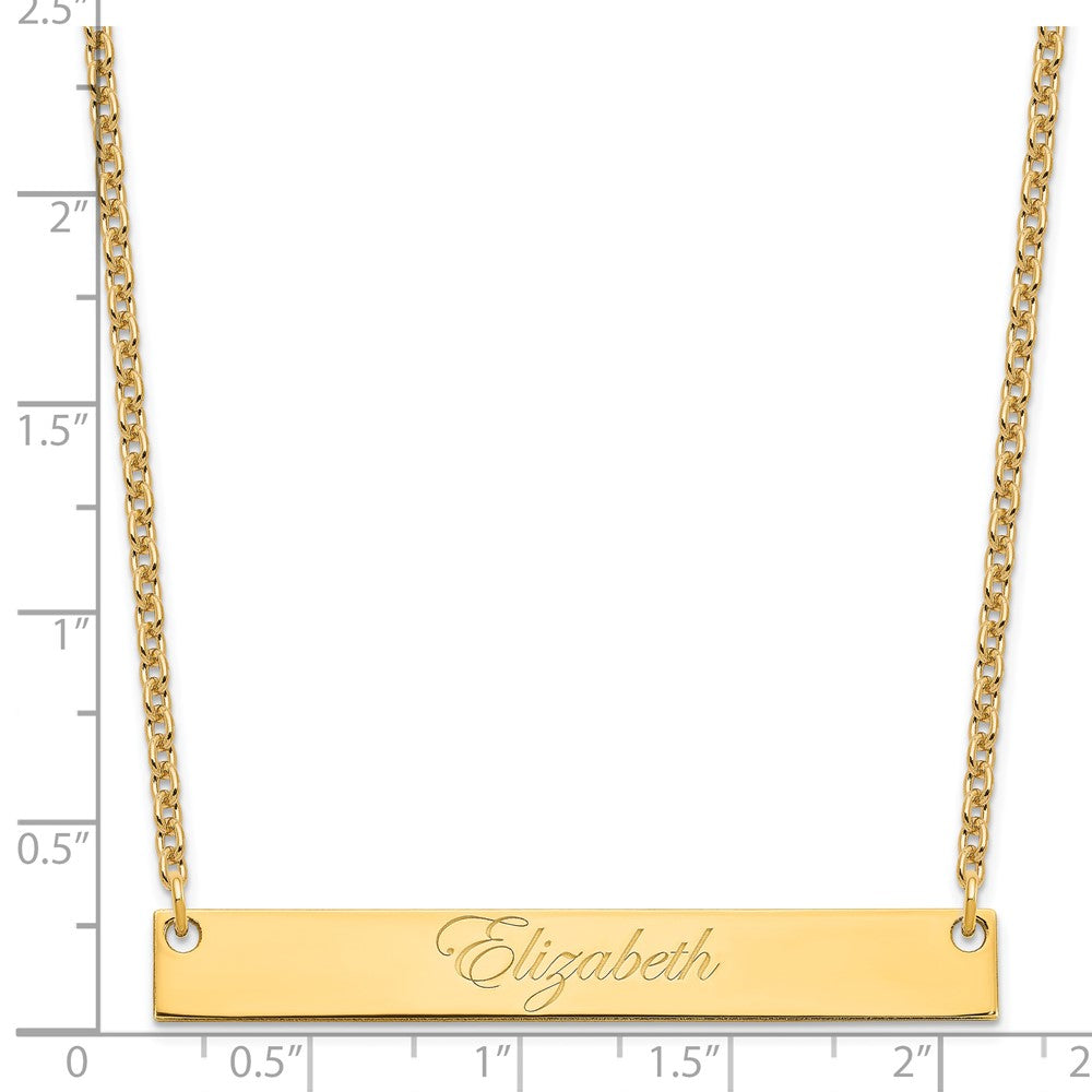 Sterling Silver/Gold-plated Large EDWARDIAN SCRIPT Bar Necklace