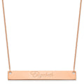 14k Rose Gold Large EDWARDIAN SCRIPT Bar Necklace