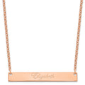 Sterling Silver/Rose-plated Large EDWARDIAN SCRIPT Bar Necklace