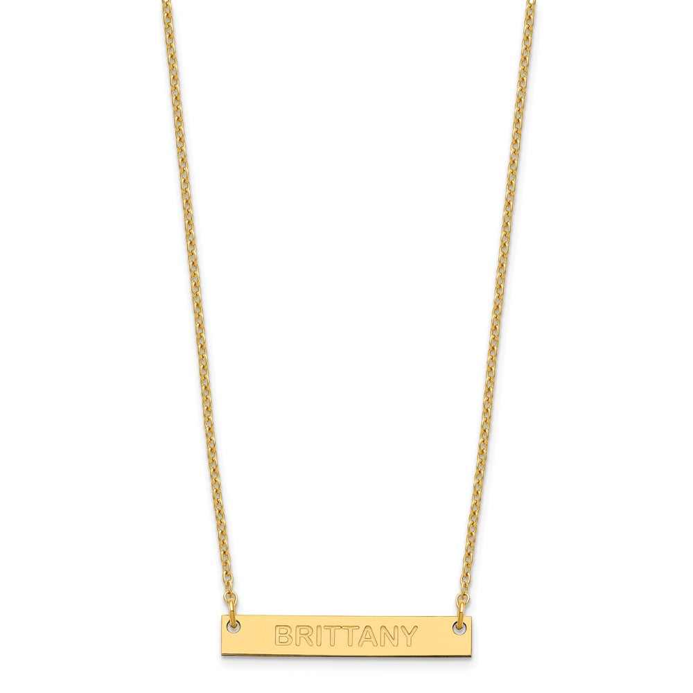 SS/Gold-plated Small Capitalized ARIAL ROUNDED Bar Necklace