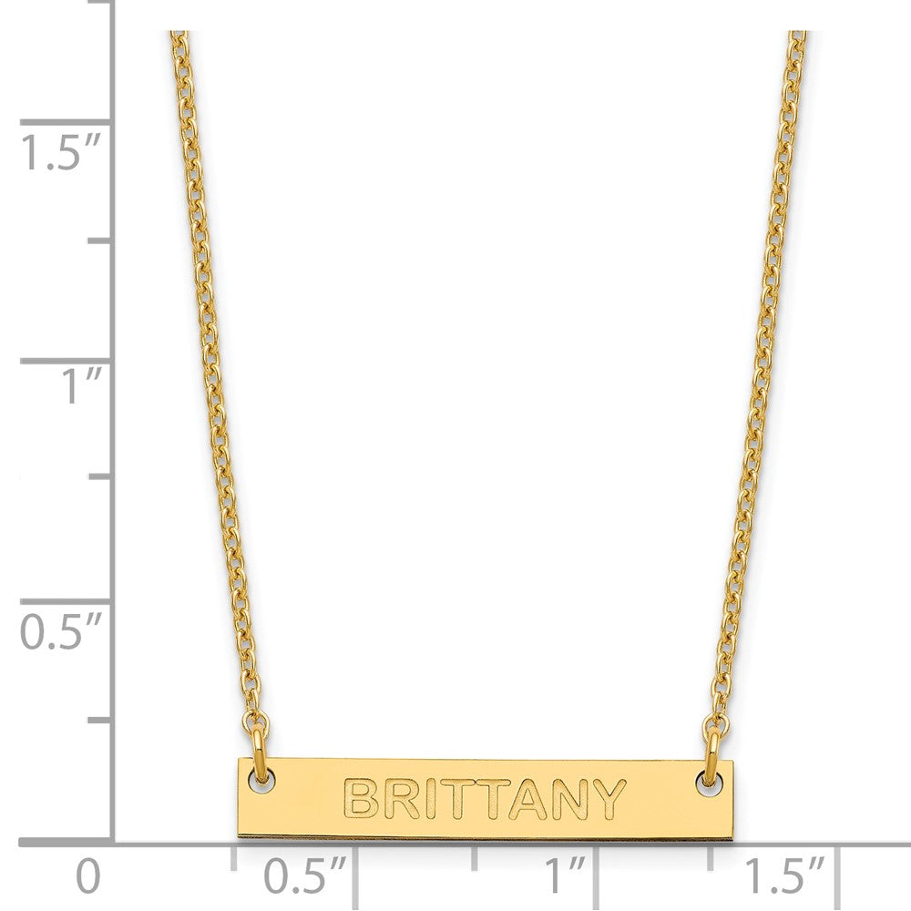 SS/Gold-plated Small Capitalized ARIAL ROUNDED Bar Necklace