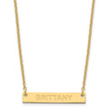 SS/Gold-plated Small Capitalized ARIAL ROUNDED Bar Necklace