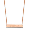 14k Rose Gold Small Capitalized ARIAL ROUNDED Bar Necklace