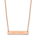 SS/Rose-plated Small Capitalized ARIAL ROUNDED Bar Necklace