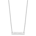 SS/Rhod-plated Small Capitalized ARIAL ROUNDED Bar Necklace