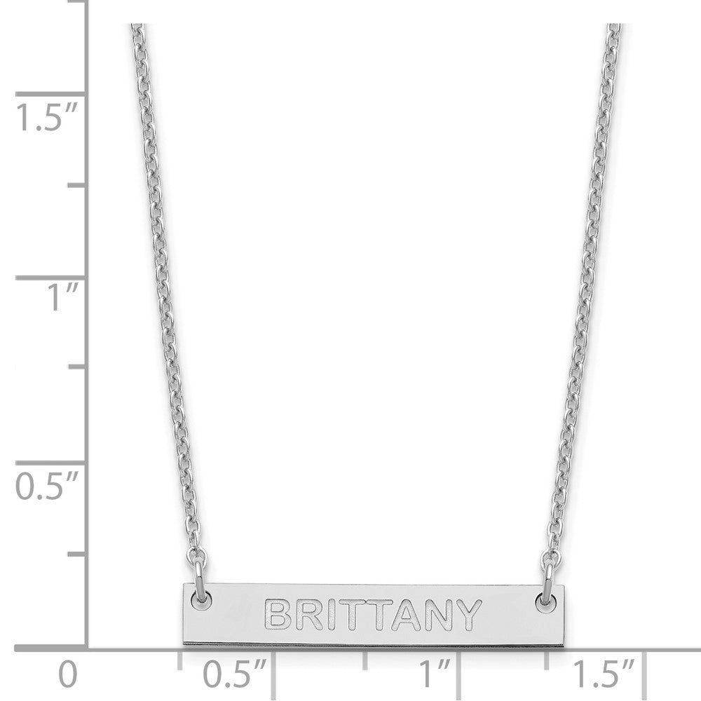 SS/Rhod-plated Small Capitalized ARIAL ROUNDED Bar Necklace