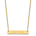 14k Yellow Gold Small Capitalized ARIAL ROUNDED Bar Necklace