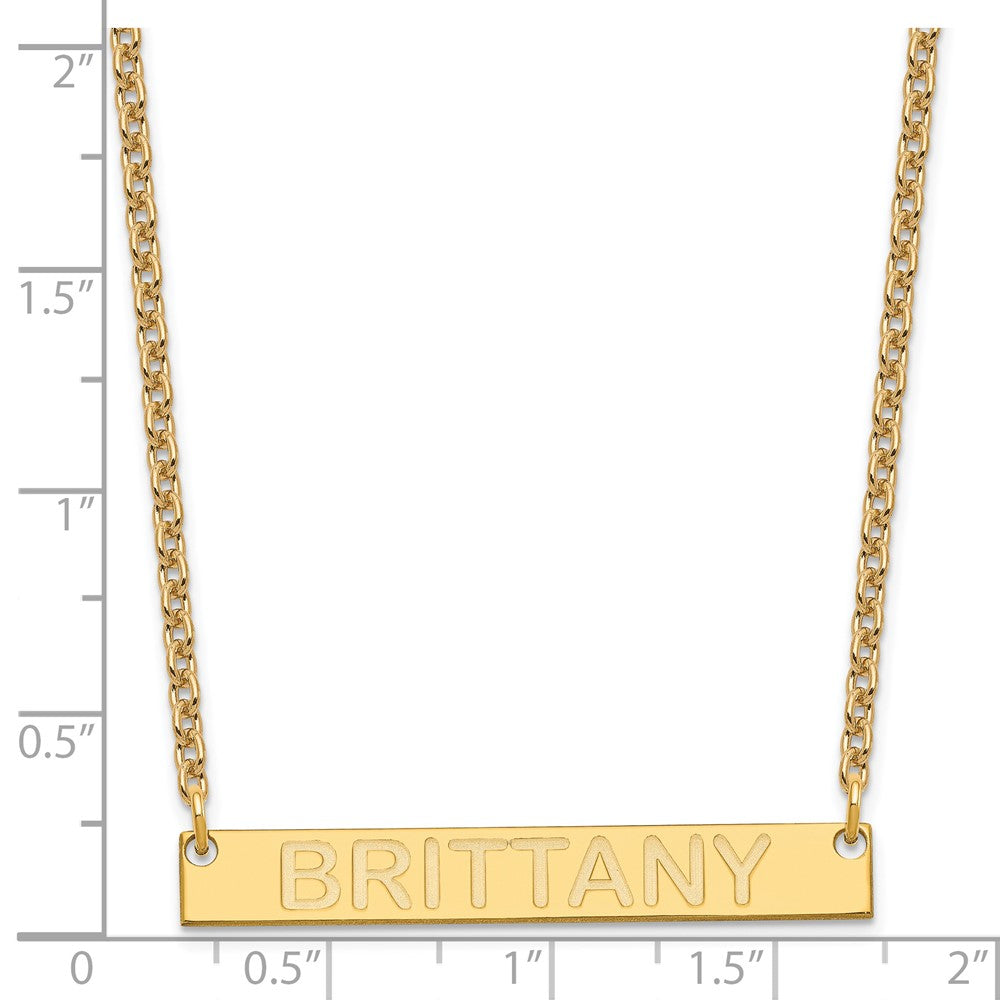 SS/Gold-plated Medium Capitalized ARIAL ROUNDED Bar Necklace