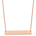 14k Rose Gold Medium Capitalized ARIAL ROUNDED Bar Necklace