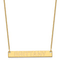 14k Yellow Gold Medium Capitalized ARIAL ROUNDED Bar Necklace
