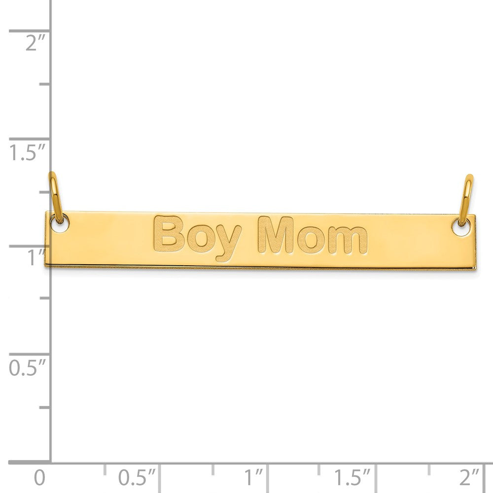 SS/Gold-plated Large Capitalized ARIAL ROUNDED Bar Necklace